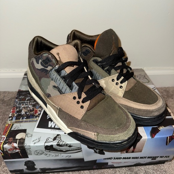 Nike Jordan Mens Air Jordan 3 DO1830 200 Patchwork Camo size 7.5 - Picture 2 of 10